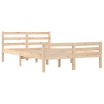 vidaXL Cadru de pat dublu, 135x190 cm, lemn masiv