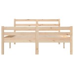 vidaXL Cadru de pat dublu, 135x190 cm, lemn masiv