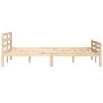 vidaXL Cadru de pat dublu, 135x190 cm, lemn masiv
