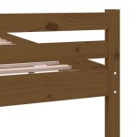vidaXL Cadru de pat dublu, maro miere, 135x190 cm, lemn masiv