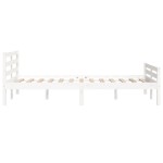 vidaXL Cadru de pat King Size, alb, 150x200 cm, lemn masiv vidaXL Cadru de pat King Size, alb, 150x200 cm, lemn masiv
