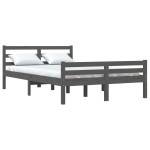 vidaXL Cadru de pat King Size, gri, 150x200 cm, lemn masiv vidaXL Cadru de pat King Size, gri, 150x200 cm, lemn masiv