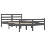 vidaXL Cadru de pat King Size, gri, 150x200 cm, lemn masiv vidaXL Cadru de pat King Size, gri, 150x200 cm, lemn masiv