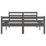 vidaXL Cadru de pat King Size, gri, 150x200 cm, lemn masiv vidaXL Cadru de pat King Size, gri, 150x200 cm, lemn masiv
