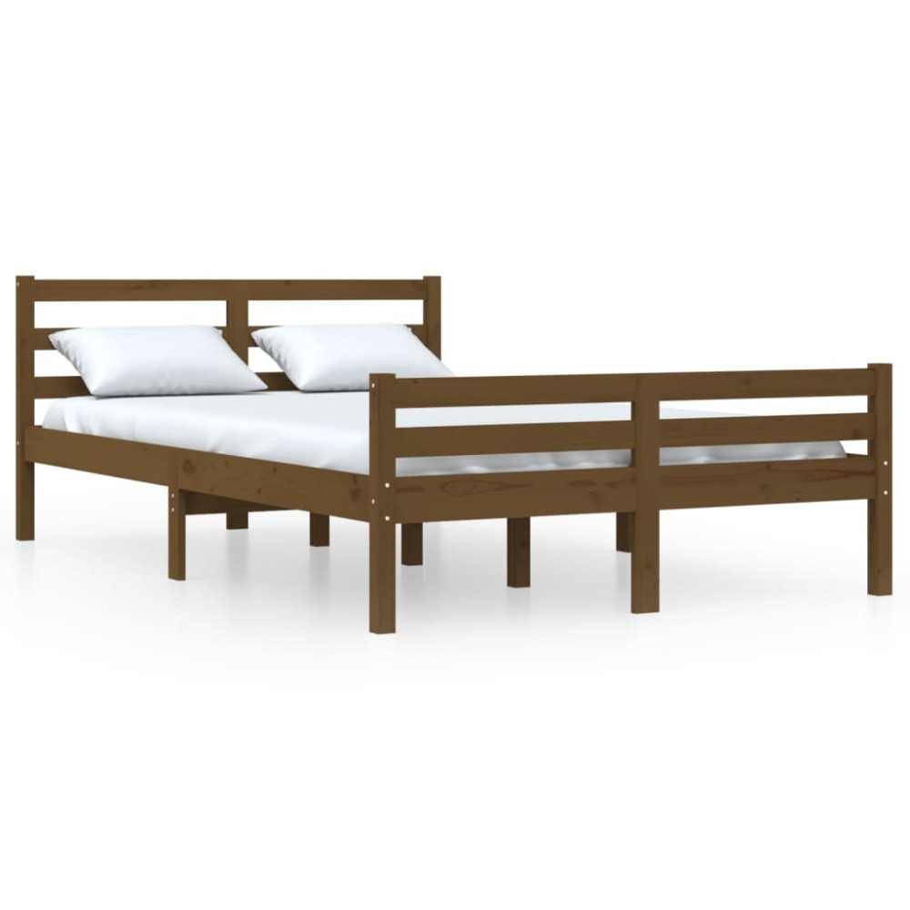 vidaXL Cadru de pat King Size, maro miere, 150x200 cm, lemn masiv