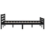 vidaXL Cadru de pat King Size, negru, 150x200 cm, lemn masiv vidaXL Cadru de pat King Size, negru, 150x200 cm, lemn masiv
