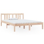 vidaXL Cadru de pat dublu, 135x190 cm, lemn masiv