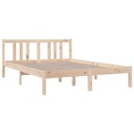 vidaXL Cadru de pat dublu, 135x190 cm, lemn masiv