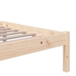 vidaXL Cadru de pat dublu, 135x190 cm, lemn masiv