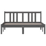 vidaXL Cadru de pat dublu, gri, 135x190 cm, lemn masiv