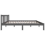 vidaXL Cadru de pat dublu, gri, 135x190 cm, lemn masiv