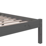 vidaXL Cadru de pat dublu, gri, 135x190 cm, lemn masiv