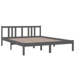 vidaXL Cadru de pat King Size, gri, 150x200 cm, lemn masiv vidaXL Cadru de pat King Size, gri, 150x200 cm, lemn masiv