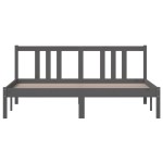 vidaXL Cadru de pat King Size, gri, 150x200 cm, lemn masiv vidaXL Cadru de pat King Size, gri, 150x200 cm, lemn masiv