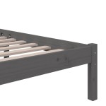 vidaXL Cadru de pat King Size, gri, 150x200 cm, lemn masiv vidaXL Cadru de pat King Size, gri, 150x200 cm, lemn masiv