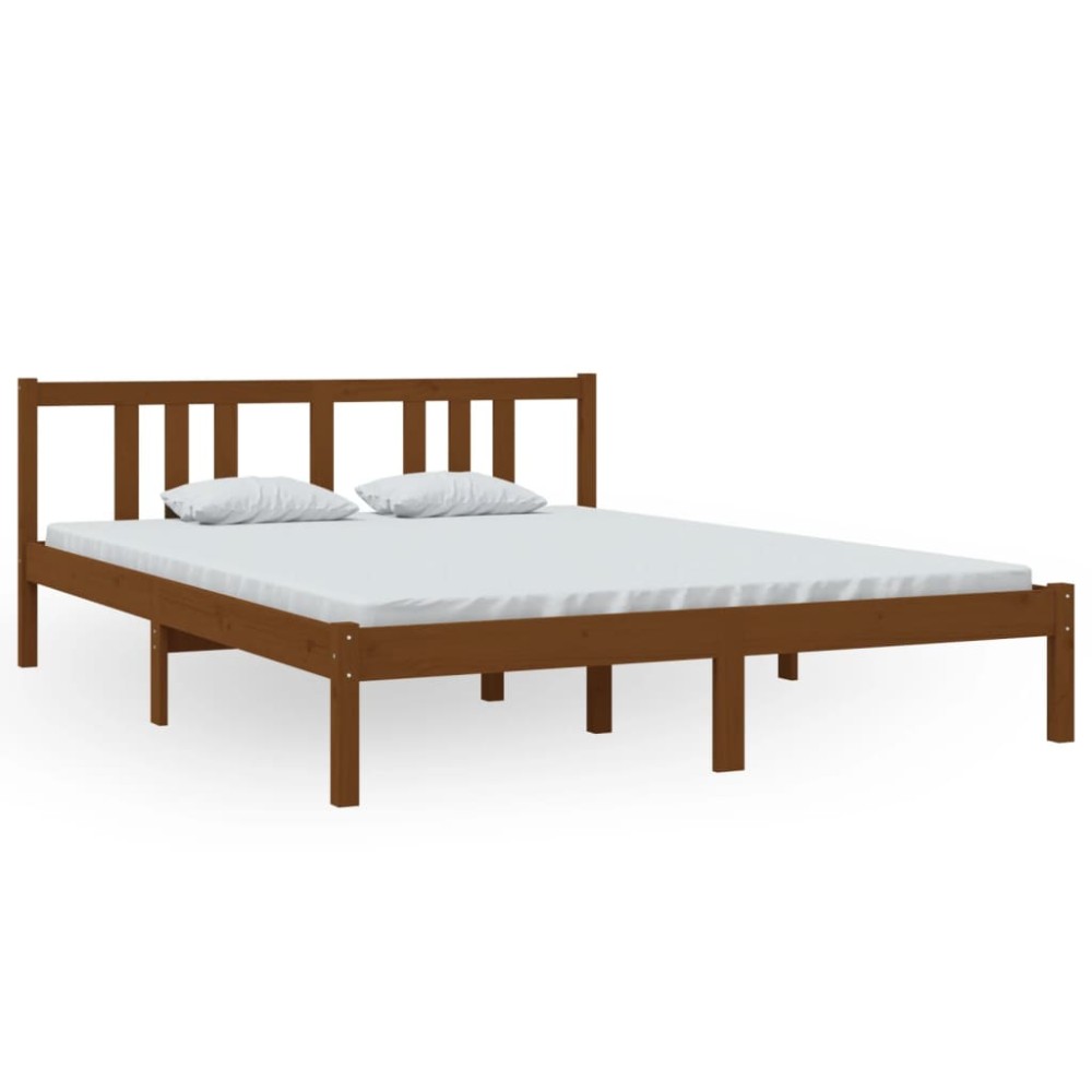 vidaXL Cadru de pat King Size, maro miere, 150x200 cm, lemn masiv