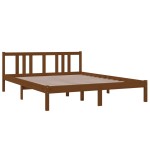 vidaXL Cadru de pat King Size, maro miere, 150x200 cm, lemn masiv vidaXL Cadru de pat King Size, maro miere, 150x200 cm, lemn masiv
