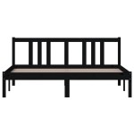 vidaXL Cadru de pat King Size, negru, 150x200 cm, lemn masiv vidaXL Cadru de pat King Size, negru, 150x200 cm, lemn masiv