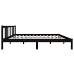 vidaXL Cadru de pat King Size, negru, 150x200 cm, lemn masiv vidaXL Cadru de pat King Size, negru, 150x200 cm, lemn masiv