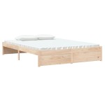 vidaXL Cadru de pat dublu, 135x190 cm, lemn masiv