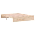 vidaXL Cadru de pat dublu, 135x190 cm, lemn masiv