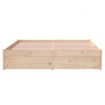 vidaXL Cadru de pat dublu, 135x190 cm, lemn masiv