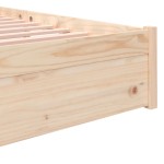vidaXL Cadru de pat dublu, 135x190 cm, lemn masiv