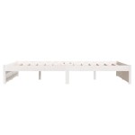 vidaXL Cadru de pat dublu, alb, 135x190 cm, lemn masiv