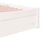 vidaXL Cadru de pat dublu, alb, 135x190 cm, lemn masiv