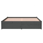 vidaXL Cadru de pat dublu, gri, 135x190 cm, lemn masiv