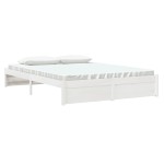 vidaXL Cadru de pat King Size, alb, 150x200 cm, lemn masiv vidaXL Cadru de pat King Size, alb, 150x200 cm, lemn masiv