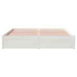 vidaXL Cadru de pat King Size, alb, 150x200 cm, lemn masiv vidaXL Cadru de pat King Size, alb, 150x200 cm, lemn masiv