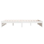 vidaXL Cadru de pat King Size, alb, 150x200 cm, lemn masiv vidaXL Cadru de pat King Size, alb, 150x200 cm, lemn masiv