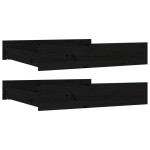 vidaXL Sertare pentru pat, 2 buc., negru, lemn masiv de pin vidaXL Sertare pentru pat, 2 buc., negru, lemn masiv de pin