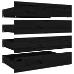 vidaXL Sertare pentru pat, 4 buc., negru, lemn masiv de pin