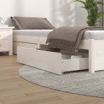 vidaXL Sertare pentru pat, 4 buc., alb, lemn masiv de pin vidaXL Sertare pentru pat, 4 buc., alb, lemn masiv de pin