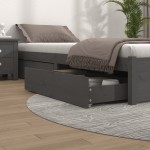 vidaXL Sertare pentru pat, 4 buc., gri, lemn masiv de pin vidaXL Sertare pentru pat, 4 buc., gri, lemn masiv de pin