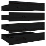vidaXL Sertare pentru pat, 4 buc., negru, lemn masiv de pin vidaXL Sertare pentru pat, 4 buc., negru, lemn masiv de pin