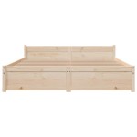 vidaXL Cadru de pat dublu, 135x190 cm, lemn masiv