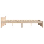 vidaXL Cadru de pat dublu, 135x190 cm, lemn masiv