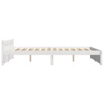 vidaXL Cadru de pat dublu, alb, 135x190 cm, lemn masiv