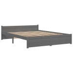 vidaXL Cadru de pat dublu, gri, 135x190 cm, lemn masiv