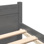 vidaXL Cadru de pat dublu, gri, 135x190 cm, lemn masiv