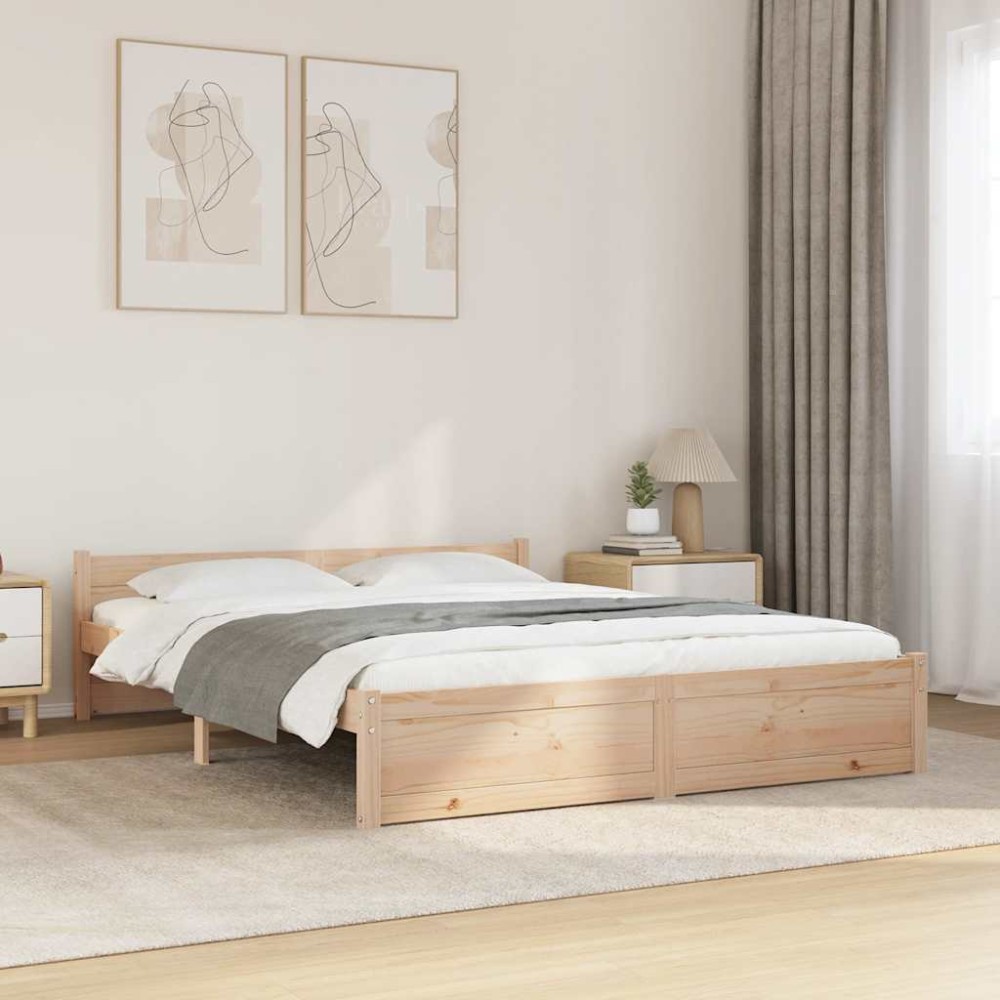 vidaXL Cadru de pat King Size, 150x200 cm, lemn masiv