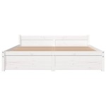 vidaXL Cadru de pat King Size, alb, 150x200 cm, lemn masiv vidaXL Cadru de pat King Size, alb, 150x200 cm, lemn masiv