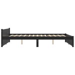 vidaXL Cadru de pat King Size, negru, 150x200 cm, lemn masiv vidaXL Cadru de pat King Size, negru, 150x200 cm, lemn masiv