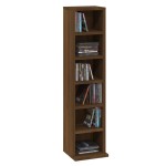 vidaXL Dulap CD-uri, stejar maro, 21x20x88 cm, lemn prelucrat