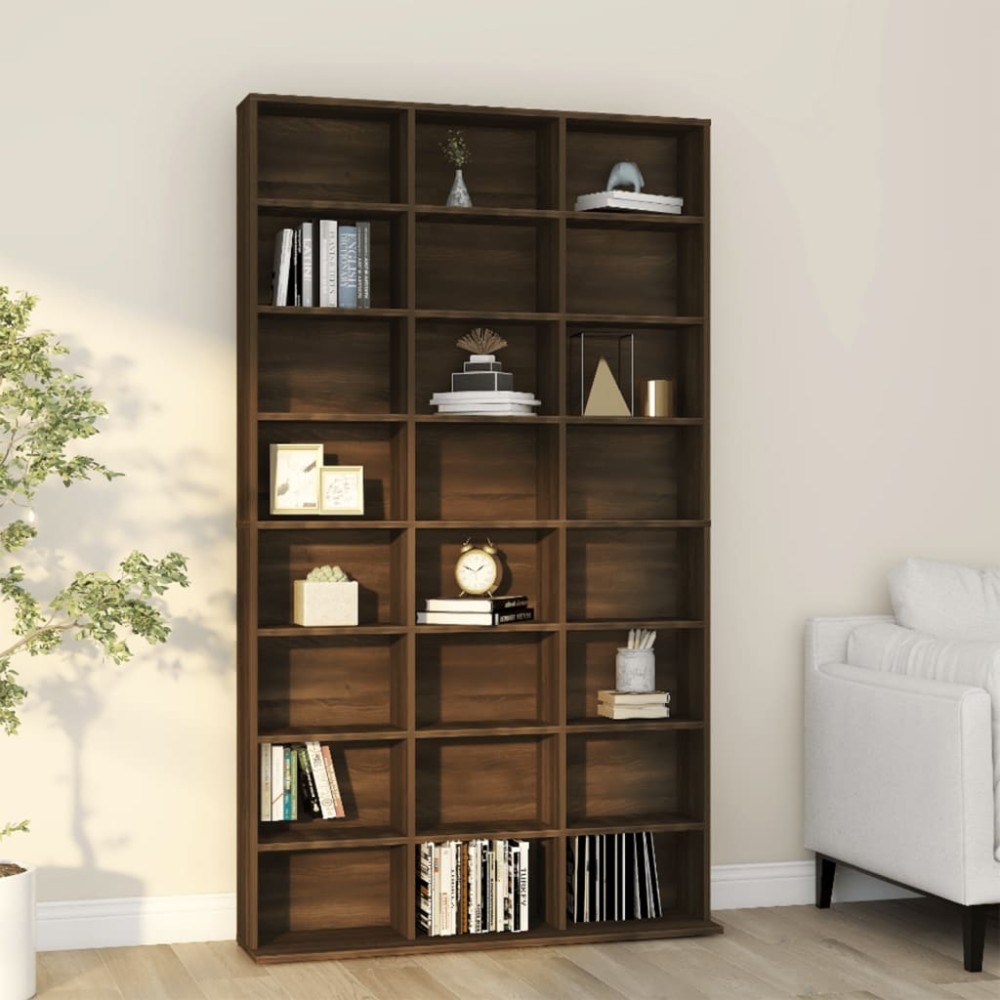 vidaXL Dulap CD-uri, stejar maro, 102x23x177,5 cm, lemn prelucrat