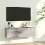 vidaXL Comodă TV de perete, gri sonoma, 100x30x30 cm, lemn prelucrat vidaXL Comodă TV de perete, gri sonoma, 100x30x30 cm, lemn prelucrat