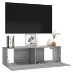 vidaXL Comodă TV de perete, gri sonoma, 100x30x30 cm, lemn prelucrat vidaXL Comodă TV de perete, gri sonoma, 100x30x30 cm, lemn prelucrat